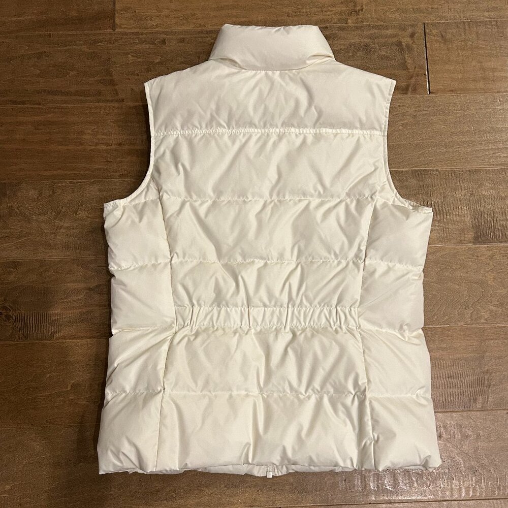 LANDS' END women's off-white quilted down vest (S) - Picture 2 of 6